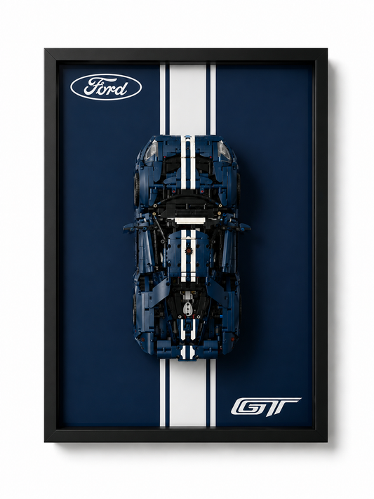 Cadre LEGO Technic Ford GT 2022 42154 50x70 avec voiture exposée