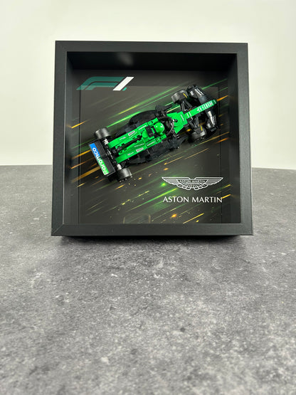 Cadre mural personnalisé compatible LEGO® Speed Champions Aston Martin Formule 1 – Décoration automobile