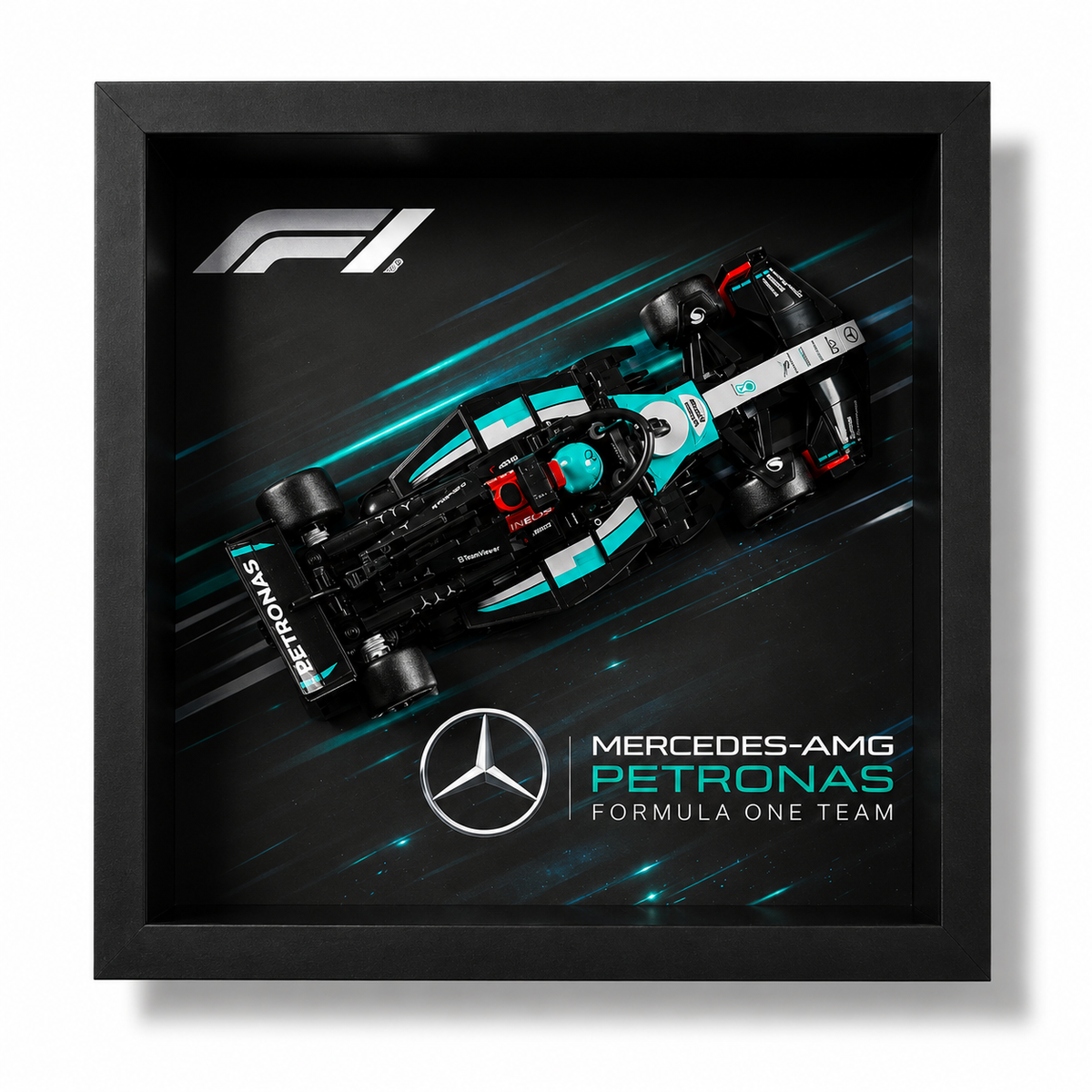 Cadre LEGO Speed Champions Mercedes-AMG W15 F1 77244 25x25 avec monoplace exposée
