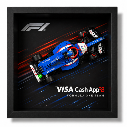 Cadre LEGO Speed Champions Visa Cash App RB VCARB 01 F1 77246 25x25 avec monoplace exposée