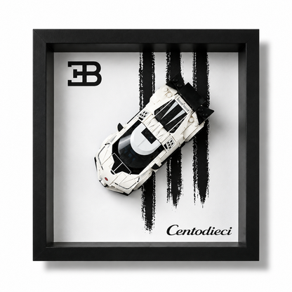 Cadre LEGO Speed Champions Bugatti Centodieci 77240 25x25 avec voiture exposée