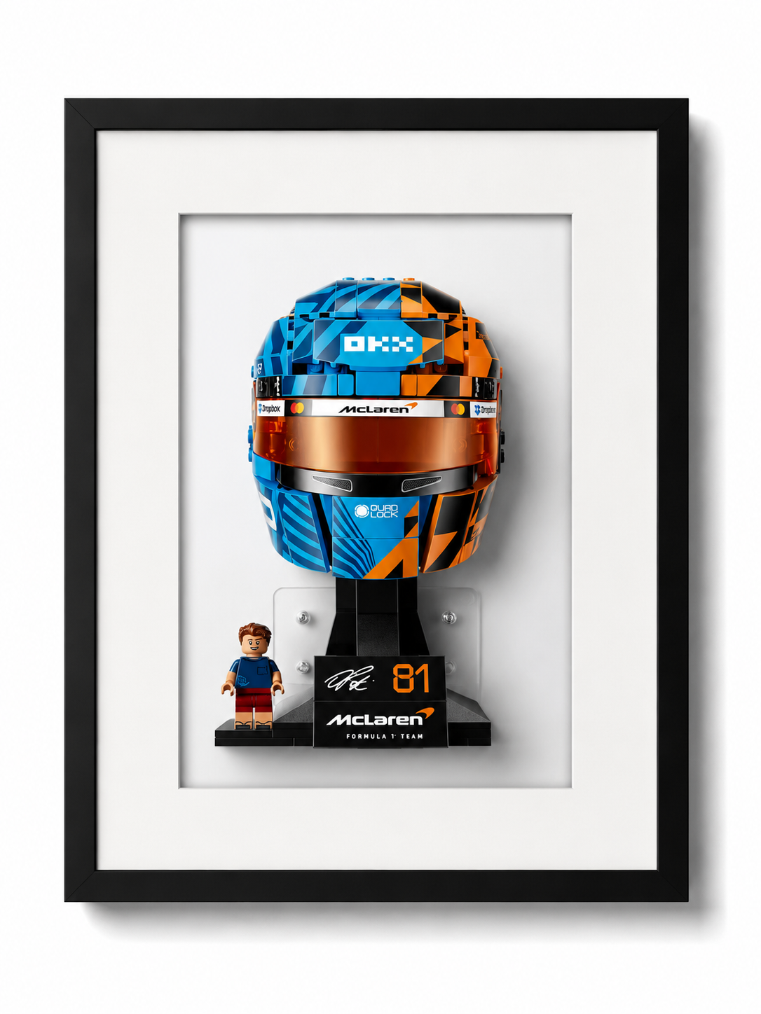 Cadre mural pour casque LEGO F1 Oscar Piastri McLaren 43017