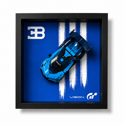 Cadre LEGO Speed Champions Bugatti Vision GT 77253 25x25 avec voiture exposée