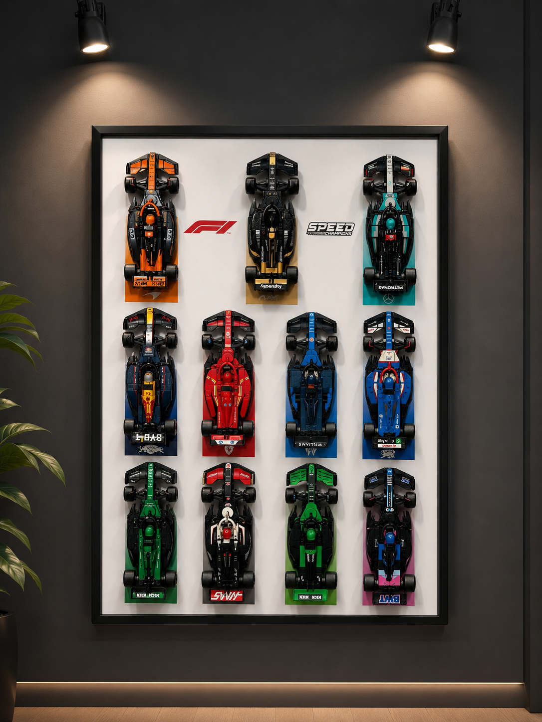 Cadre mural LEGO® Formula 1 Collection — Édition Collector 11 monoplaces + APXGP
