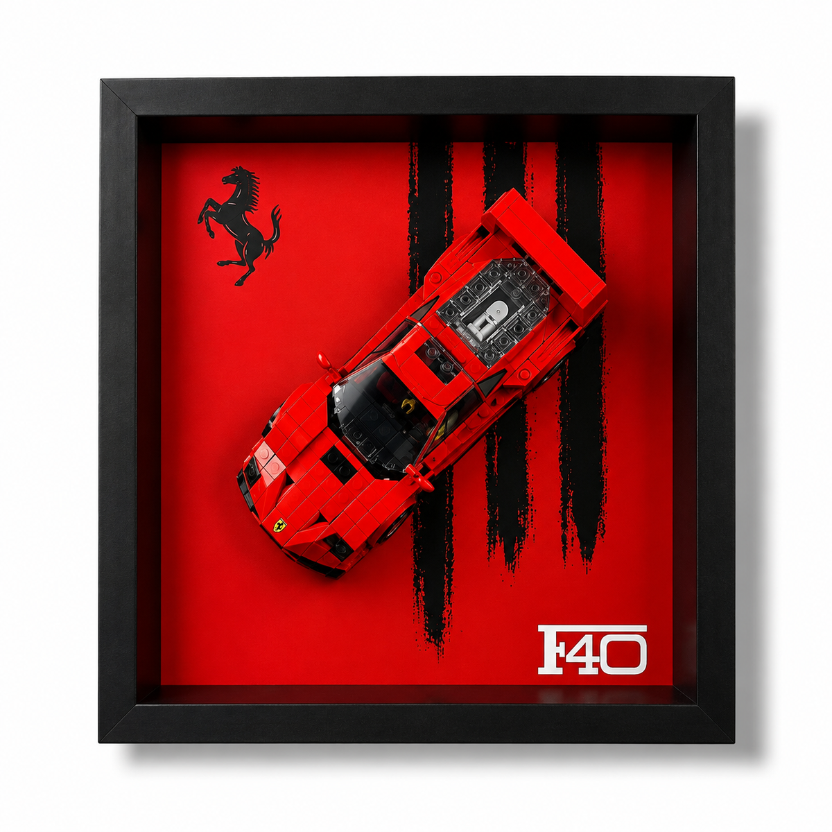Cadre LEGO Speed Champions Ferrari F40 76934 25x25 avec voiture exposée