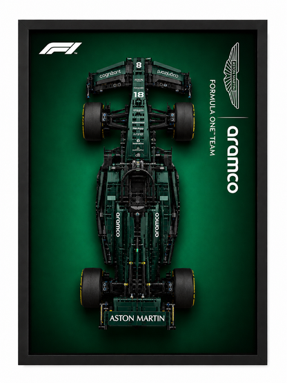 Cadre LEGO Aston Martin AMR25 F1 – Display mural Technic 42240 | 50×70 cm