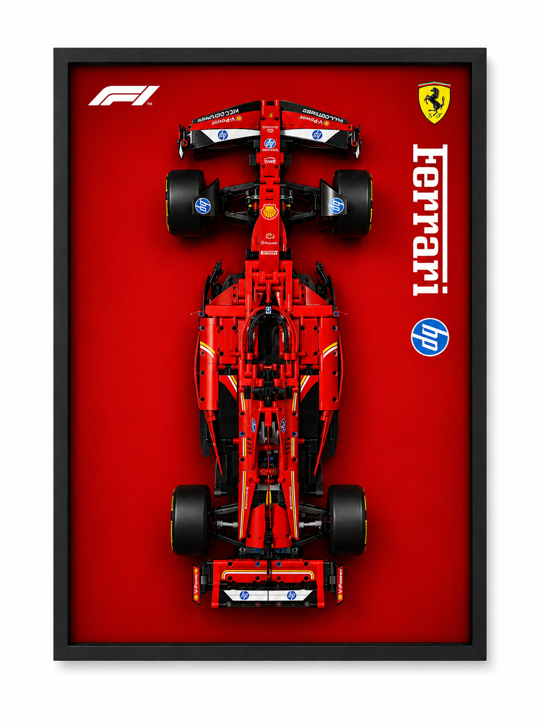 Cadre LEGO Technic Ferrari SF-24 F1 42207 50x70 avec monoplace exposée