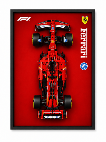 Cadre LEGO Technic Ferrari SF-24 F1 42207 50x70 avec monoplace exposée