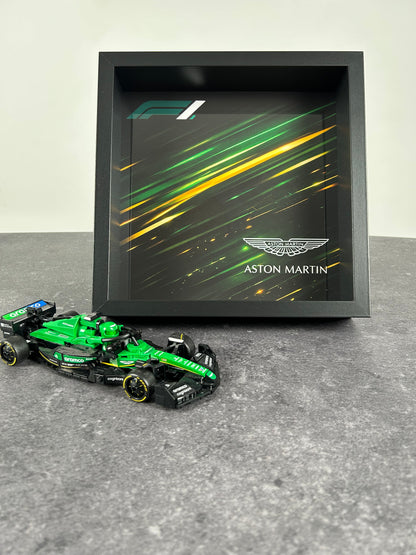 Cadre mural personnalisé compatible LEGO® Speed Champions Aston Martin Formule 1 – Décoration automobile