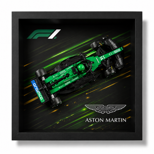 Cadre LEGO Speed Champions Aston Martin AMR24 F1 77245 25x25 avec monoplace exposée