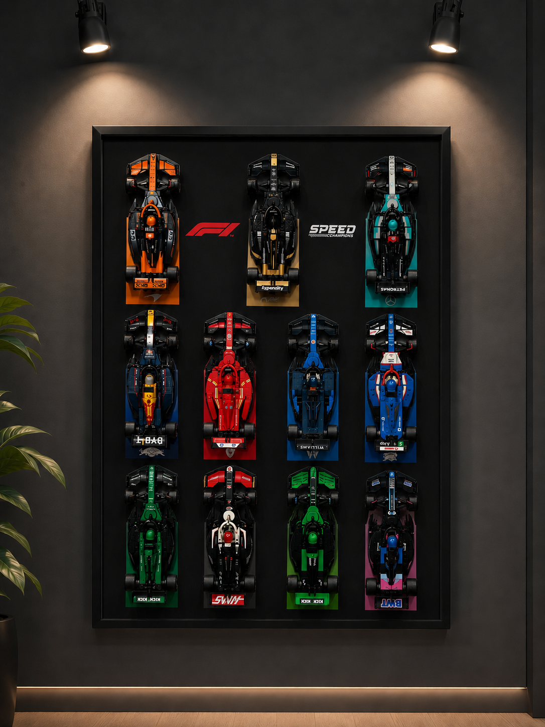Cadre mural LEGO® Formula 1 Collection — Édition Collector 11 monoplaces + APXGP