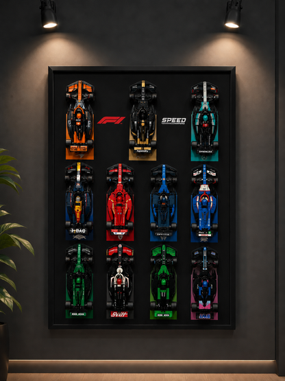 Cadre mural LEGO® Formula 1 Collection — Édition Collector 11 monoplaces + APXGP