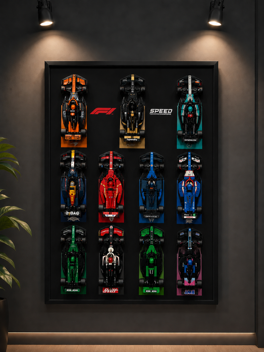 Cadre mural LEGO® Formula 1 Collection — Édition Collector 11 monoplaces + APXGP