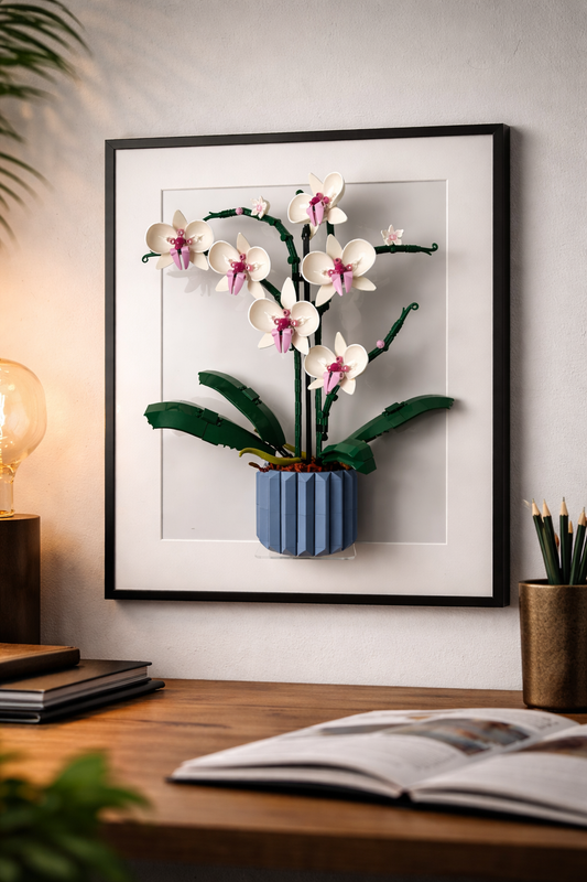 cadre lego botanicals orchidée décoration murale 3d