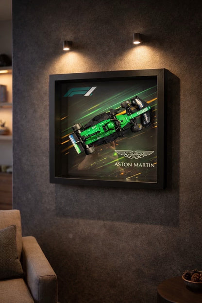 Cadre mural compatible LEGO Speed Champions Aston Martin Formule 1