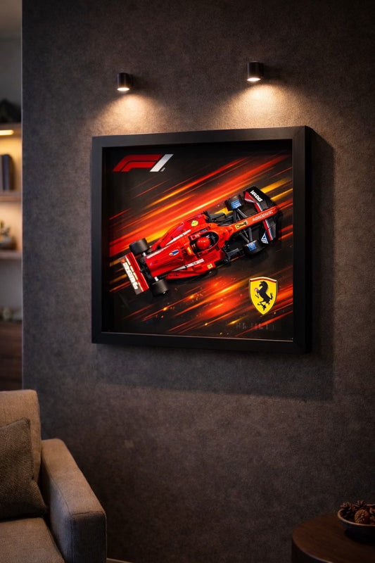 Cadre mural compatible LEGO Speed Champions Ferrari Formule 1