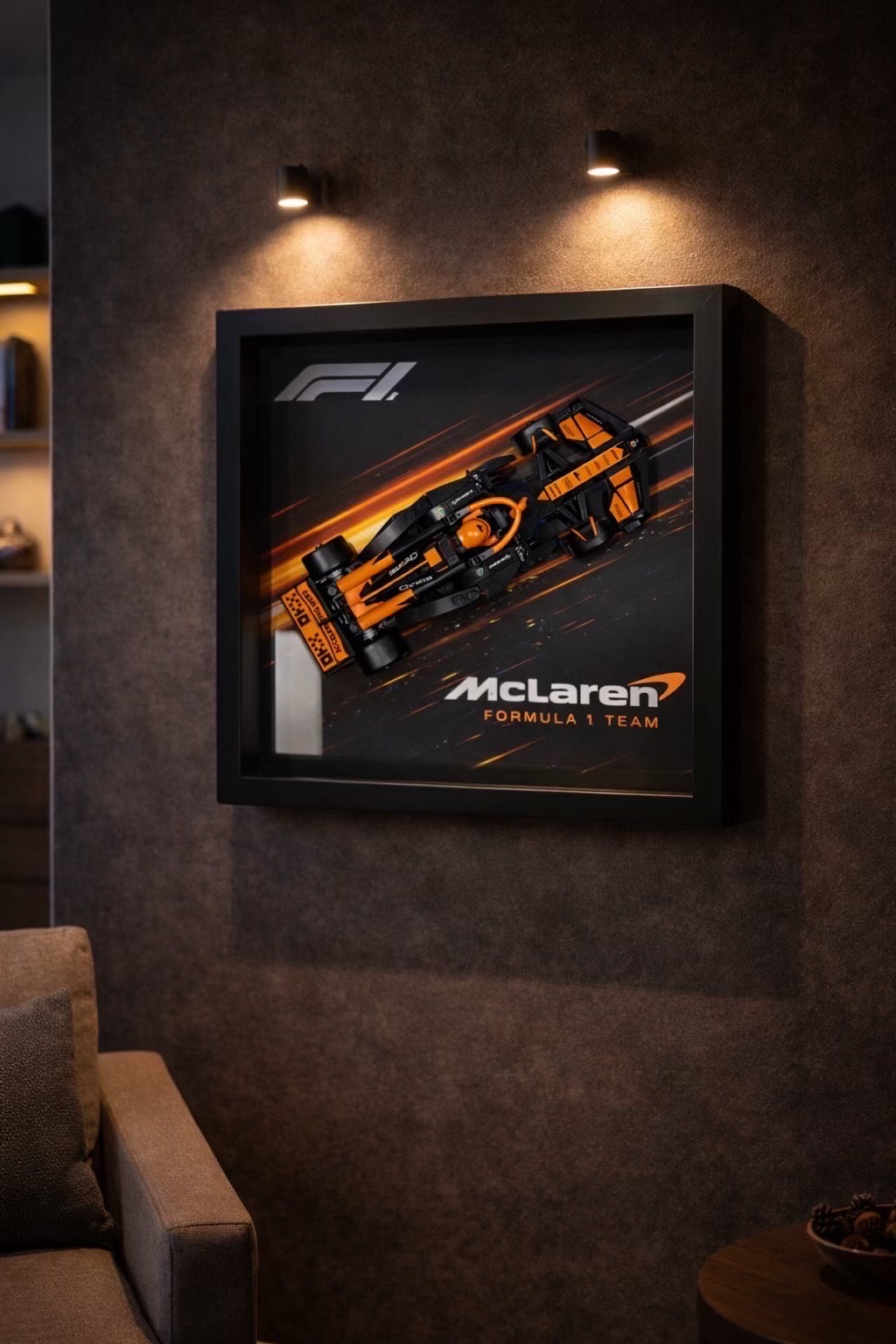 Cadre mural compatible LEGO Speed Champions McLaren Formule 1