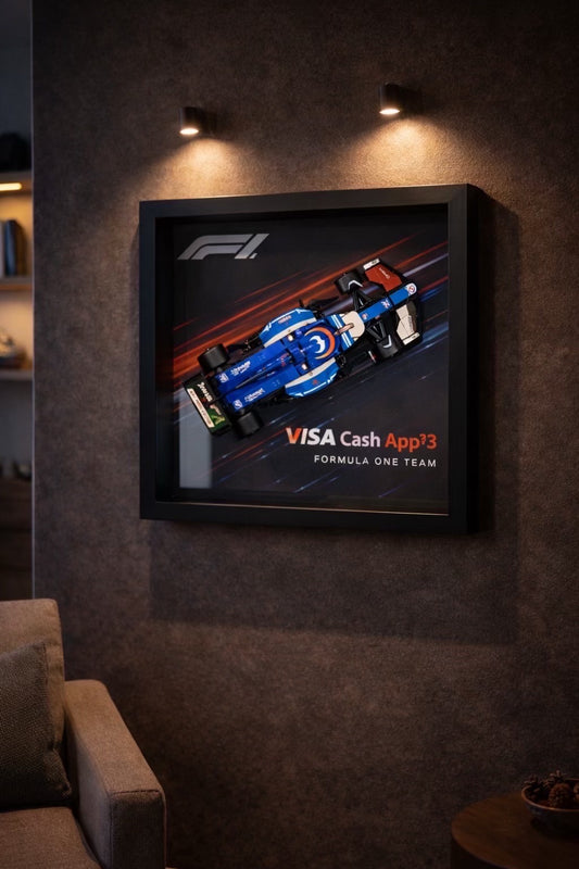Cadre mural compatible LEGO Speed Champions Visa Cash App RB Formule 1